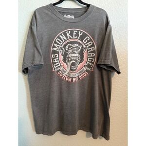 Gas Monkey Garage T-Shirt Men XLT Dark Gray Custom Hot Rods Graphic Grunge FLAWS